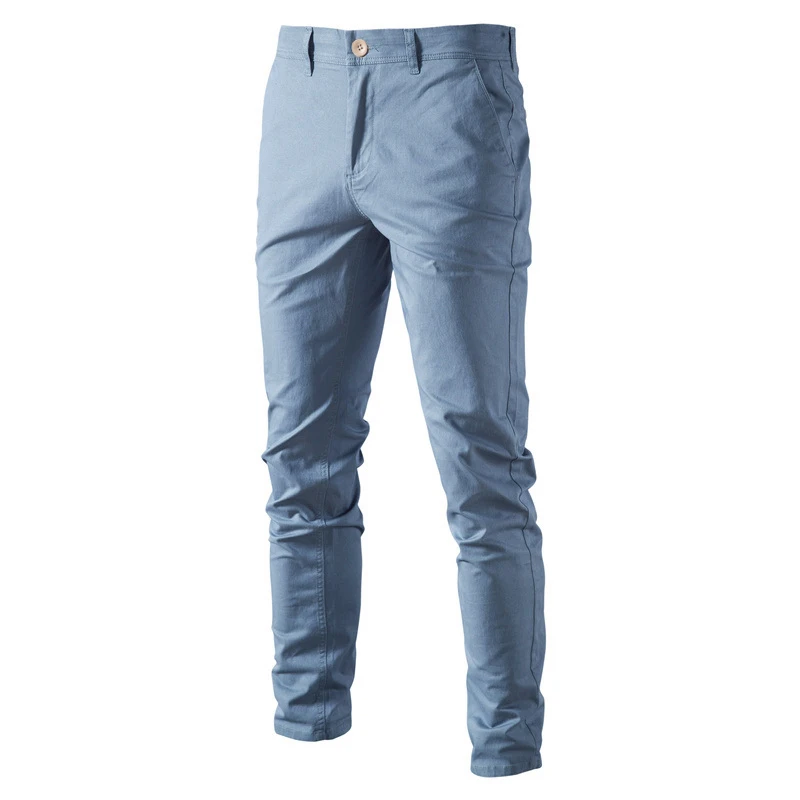 

BabYoung Casual Cotton Trousers Solid Color Slim Fit Men's New Spring Autumn High Quality Classic Business Pants Men