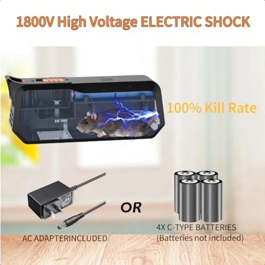 Electric Mouse Trap lndoor Reusable Humane Trap with Ant Escape Design Rodent Zapper Strong Voltage Efective for Mice in Living