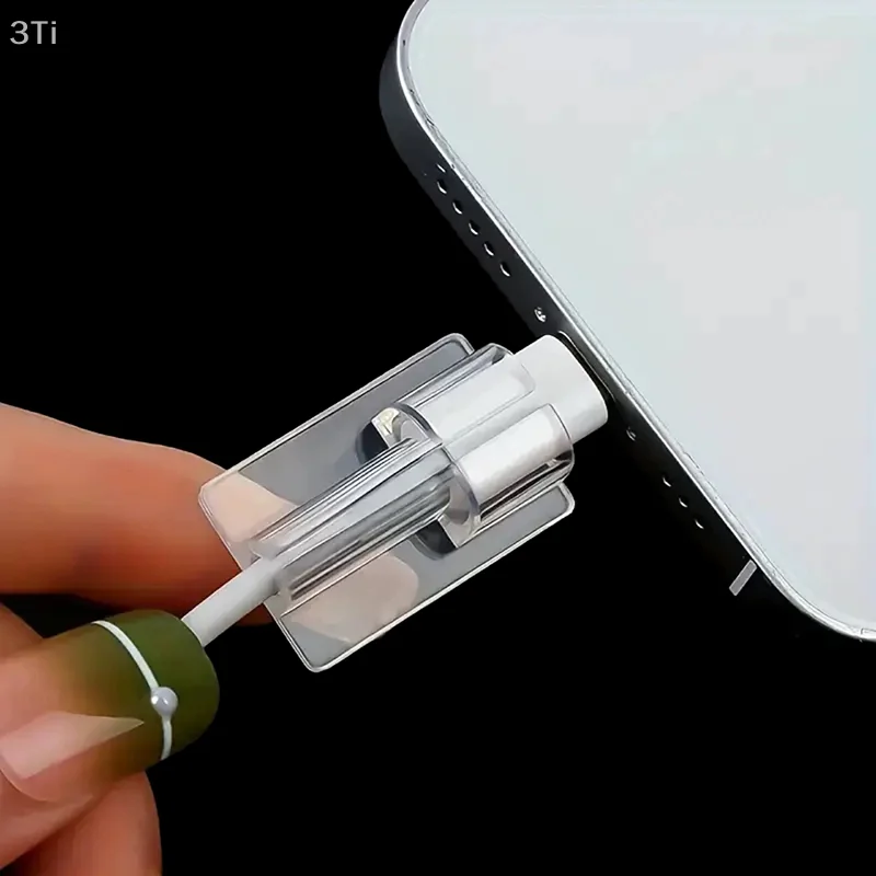 "부드러운 실리콘 휴대폰 케이블 와인더 및 보호 장치, 투명 케이스 클립 - 10개 팩"