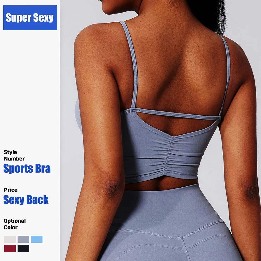 

Cloud Hide Grey Sports Bra for Women Fitness Yoga Crop Top Sexy Girls XL Running Pilates Underwear Workout Gym Shirt Sportswear