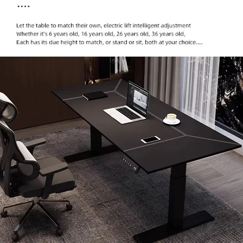 Professional dual-motor standing desk, height-adjustable memory-controlled smart desk, ergonomic desk for commercial workspaces
