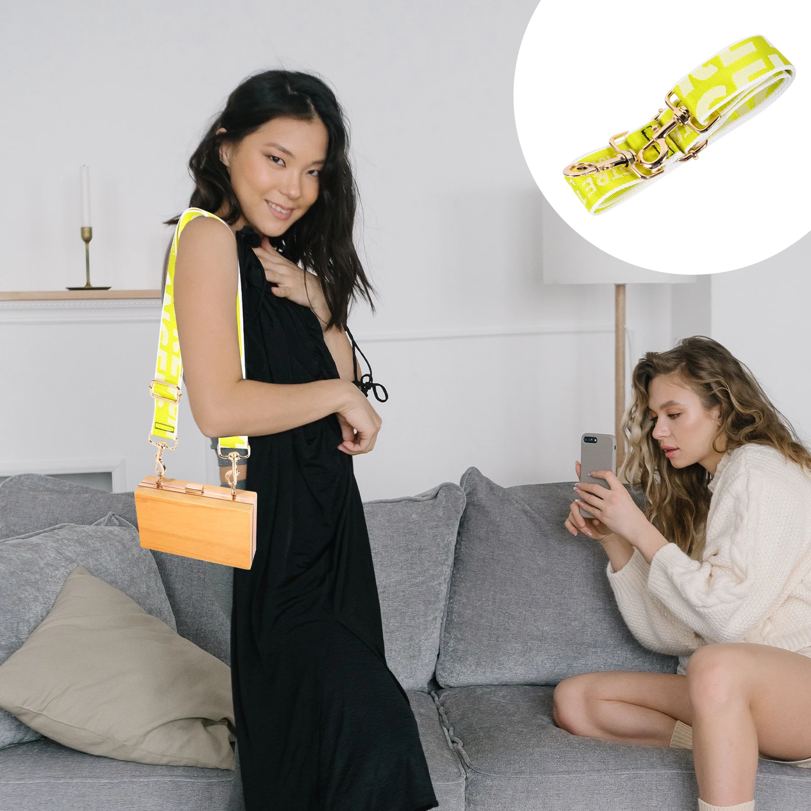 

1pc Wide Shoulder Strap For Crossbody Bag Adjustable Metal Buckles Handbag Replacement Fashion Bag Straps Accessories