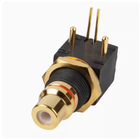 New gold-plated RCA seat turntable DAC decoder digital coaxial input/output PCB 90 degree solder board socket