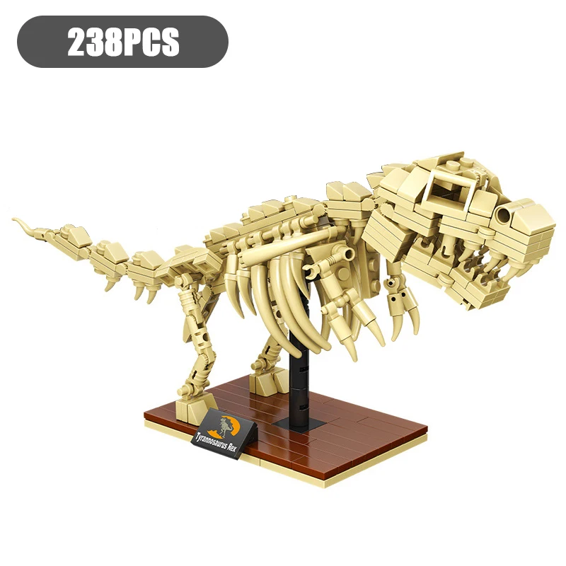 Jurassic Dinosaur World Park Dino Fossil Building Blocks Triceratop  Skeleton Bricks Toys Prehistoric Creatures Dinosaur Battle