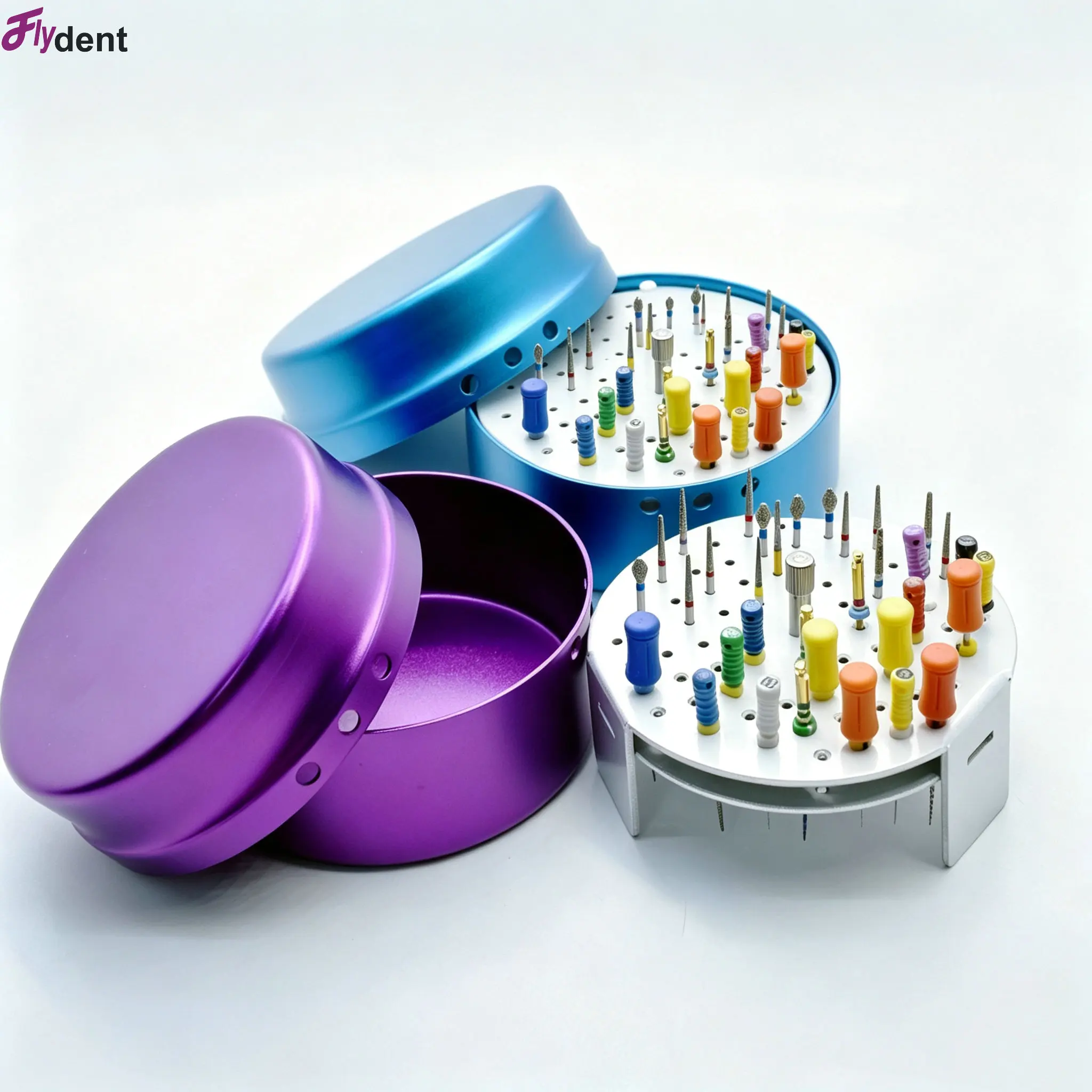 

Dental Disinfection 72 Holes Metal Box FG Bur Root Canal Files Holder Box Material Metal Dentist Tool