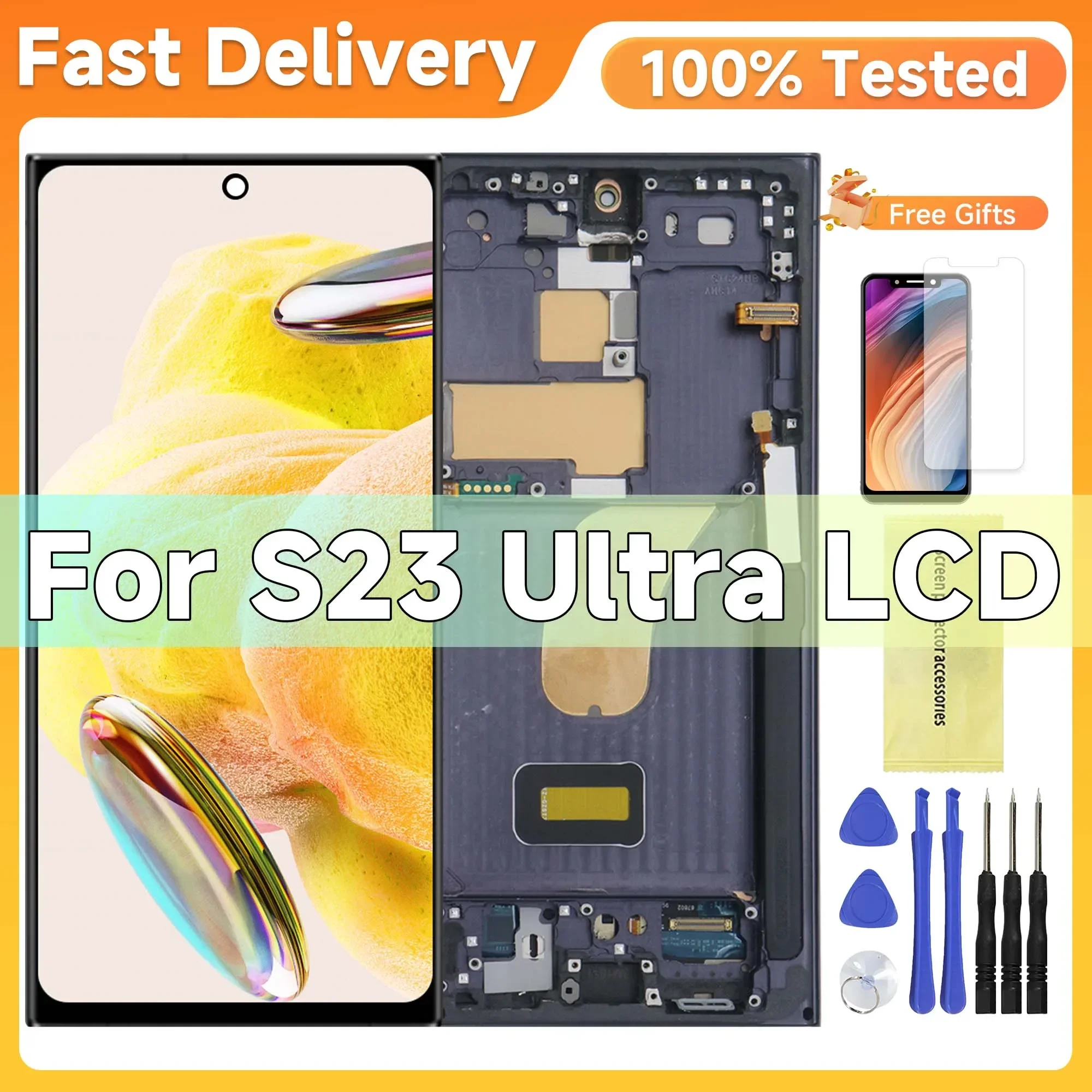 S23 Ultra For Samsung For AMOLED S918B S918U S918W S918N S9180 LCD Display Touch Screen Digitizer Assembly Replacement