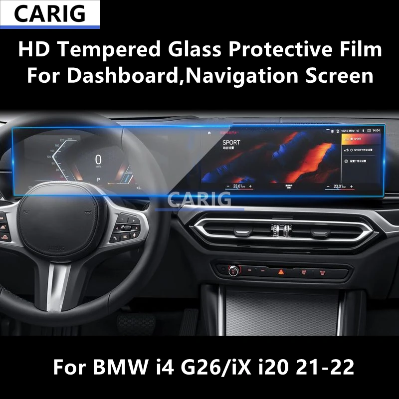 

For BMW i4 G26/iX i20 21-22 Navigation Screen HD Tempered Glass Protective Film Anti-scratch Accessories Refit