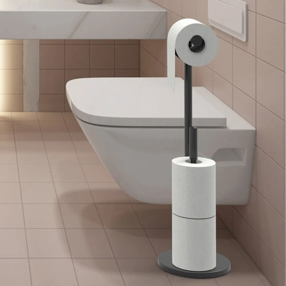 Stainless Steel Toilet Paper Holder Reserve Storage Jumbo Roll Fit Tissue Roll Stand Stable Standing Freestanding Base