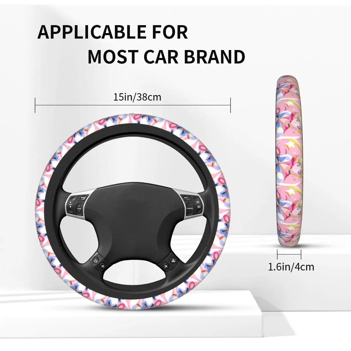 Universal Steering Wheel Cover for Truck S-Sailors M-Moons Anti-Slip Car Steering Wheel Protector 15 Inch Auto Accessories view 5