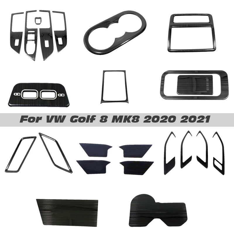 Car Interior Accessories For Volkswagen VW Golf 8 MK8 2020 2021 LHD Water Cup Cover Air Vent Trims Window Lift Switch Panel Trim