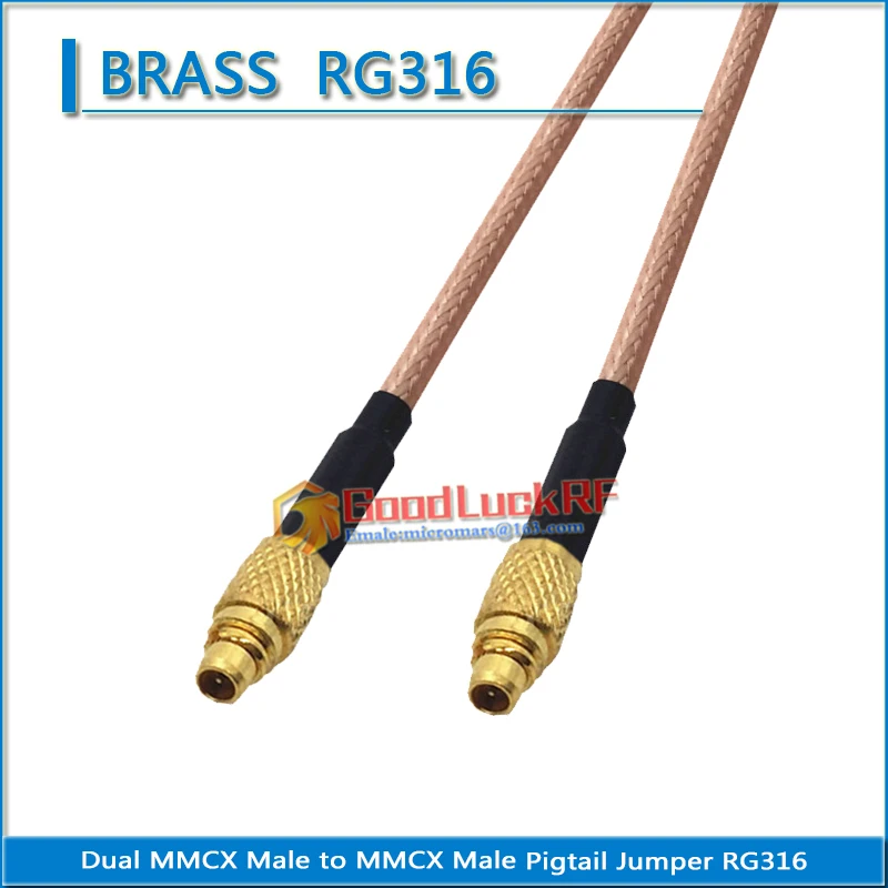 

Dual MMCX Male to MMCX Male Plug Pigtail Jumper RG316 extend Cable Low Loss Brass 50 ohm