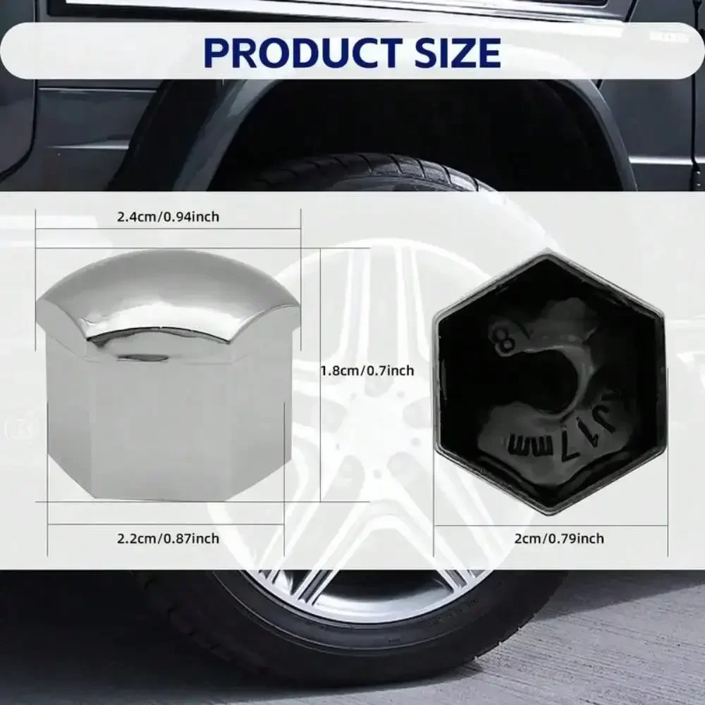 20 tappi per dadi ruota auto da 17 mm - Coprivite mozzo per cerchi, decorazione esterna e protezione antipolvere (con presa speciale)