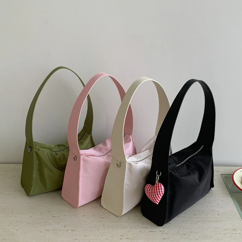 New Korean Women Shoulder Bag Splice Nylon Cloth Casual Simple Commute Underarm Bag Fashion Versatile Women Phone Coin Purse