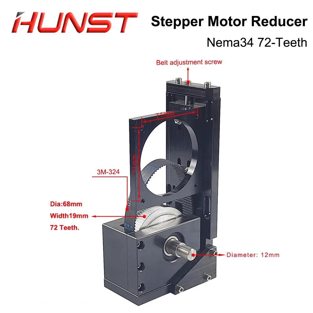 HUNST Stepper Motor Reducer Nema34 72-Teeth/Nema23 38-Teeth for CO2 Laser Cutting and Engraving Machine.