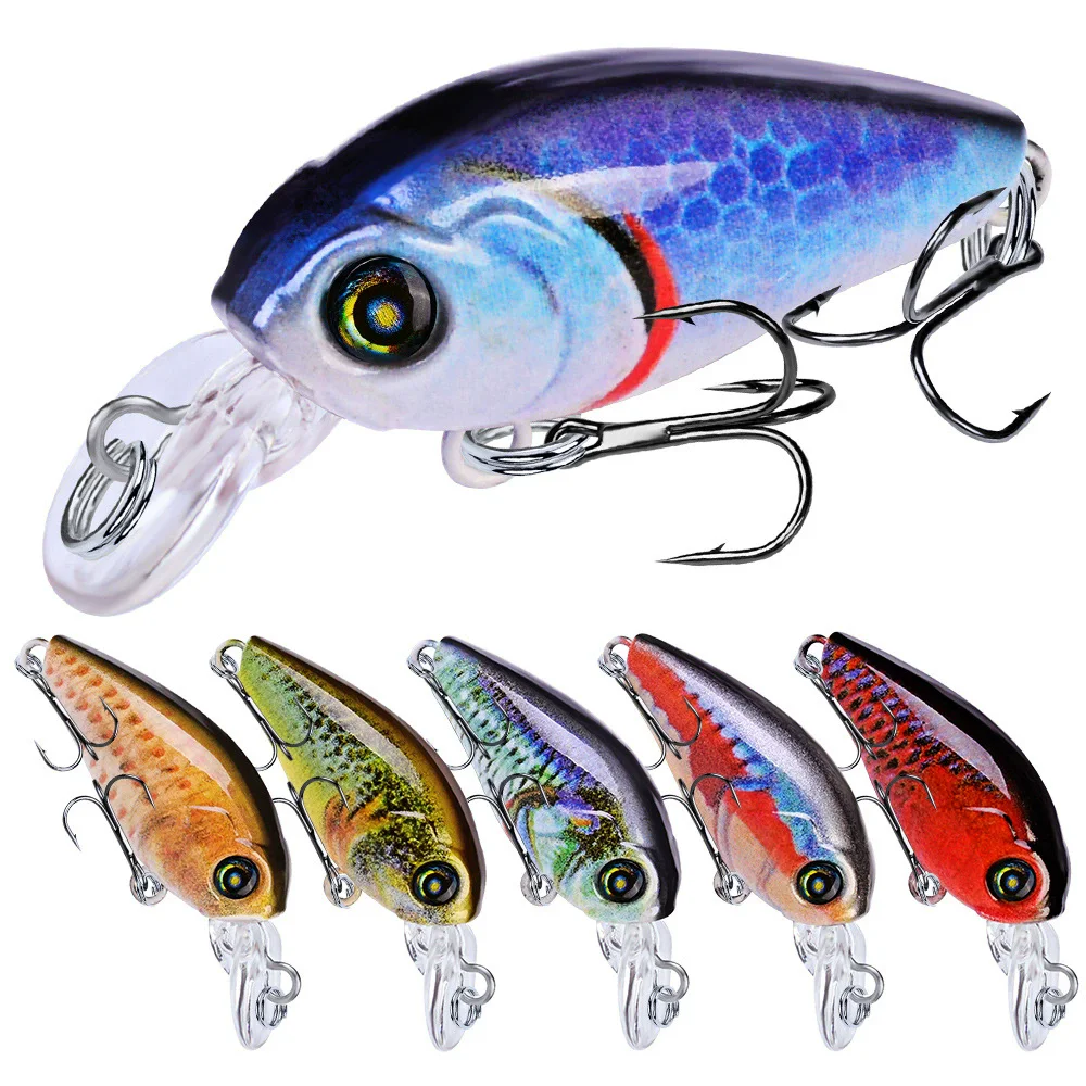 

PROBEROS 1pcs Fishing Lure 4g 4.7cm Hard Artificial Swimbait Lure 10 Color Crankbait Fish Bait #10 Treble hook Minnow dw1116