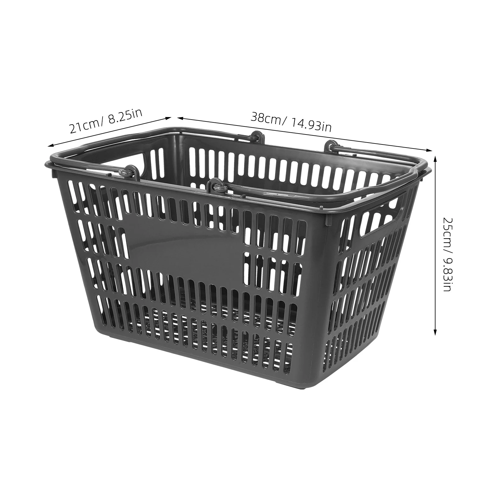 Portable Storage Baskets 80KG Capacity Shopping Handheld Grocery Grey Kitchen Bathroom Toiletries Organizer Plastic Storage