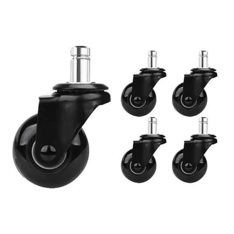 5 Pcs 2-inch Transparent Polyurethane (PU) Swivel Casters With 11*22mm Mounting Stem - Crystal Wheels