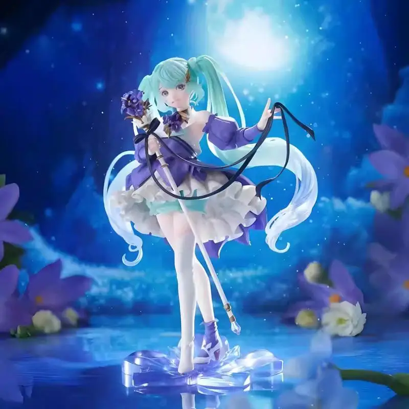 21cm Genuine TAITO AMP Hatsune Miku Artist Birthday Party 2024 Flower Design Action Figure Model Toys Gift for Birthday