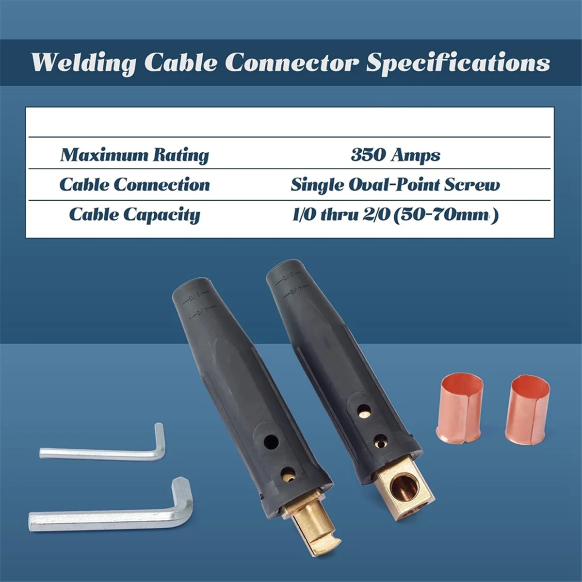 

AA25 2 Pack LC-40 Welding Cable Connector Kit (2 Male / 2 Female) for Welding Machine Accessories,Cable Capacity 1/0 Thru 2/0