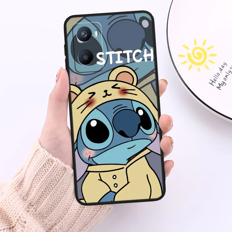 Lilo Stitch Little Monster Tpu Silicone For OPPO A98 A96 A94 A74 A72 A57S A55 A53S A15S A16K A5 Black Cover