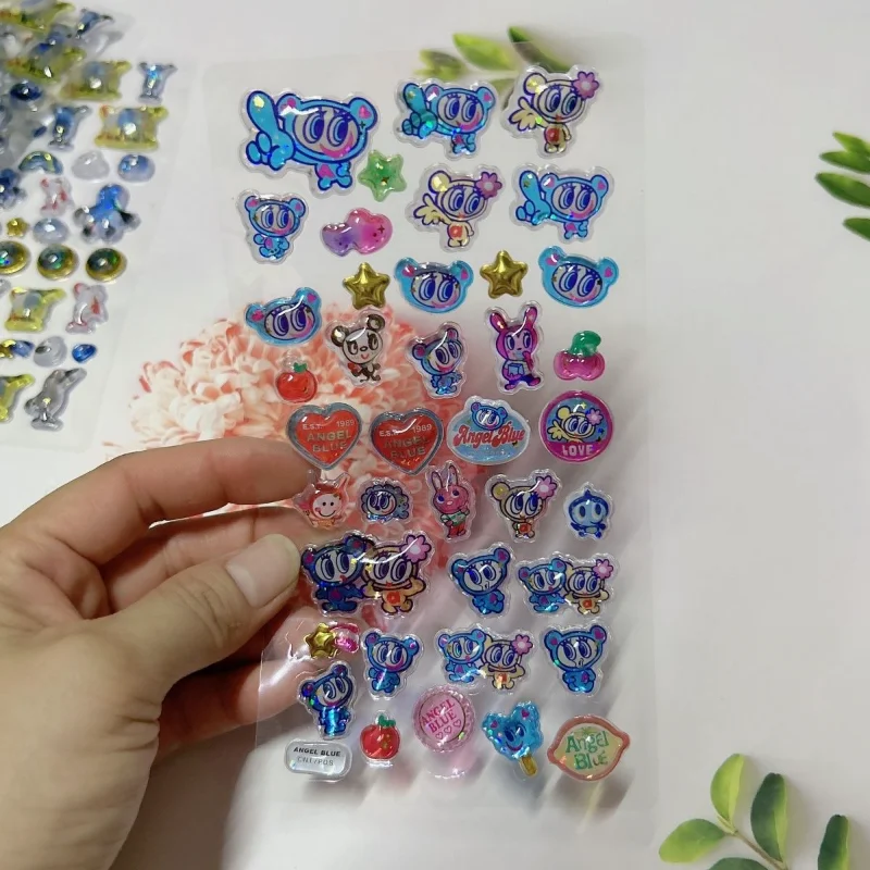 ديزني الملاك الأزرق ملصق الكرتون 3D الإغاثة ملصق DIY جراب هاتف كوب الماء الغيتار حقيبة الديكور فتاة صبي ملصقات المكافأة