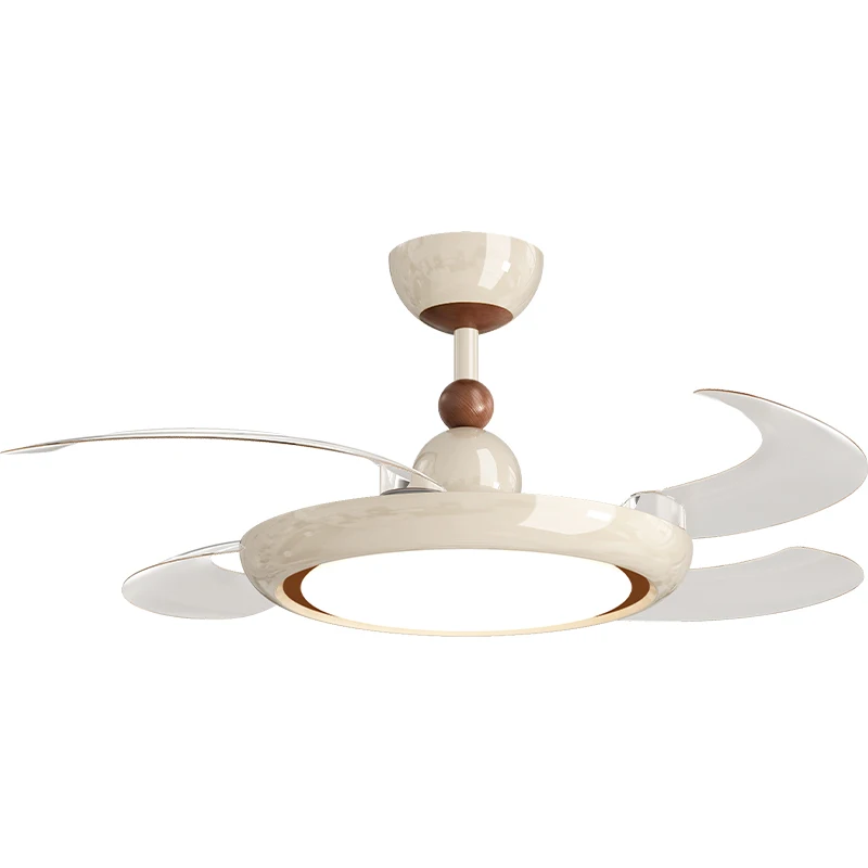 

Living room cream wind fan light dining room ceiling fan light simple bedroom invisible silent fan light household ceiling