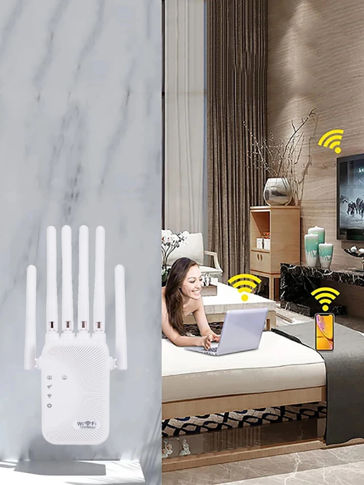 Kebidumei 1200/300Mbps Wifi Repeater Versterker 2.4G 5G Netwerk Expander Range Extender WiFi Signaalversterker draadloze Wi-Fi Router - afbeelding 2