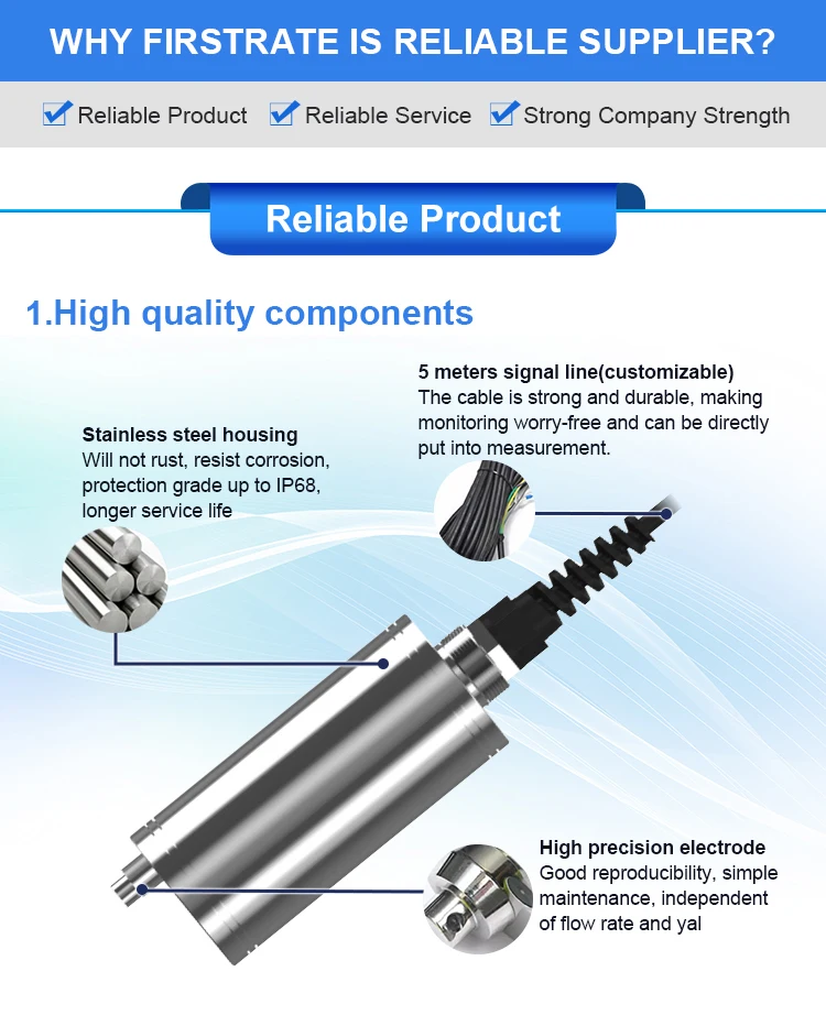 Firstrate FST100-ZD102 منخفضة التكلفة RS485 Modbus مسبار مستشعر تعكر المياه لمراقبة نهر جودة المياه #4