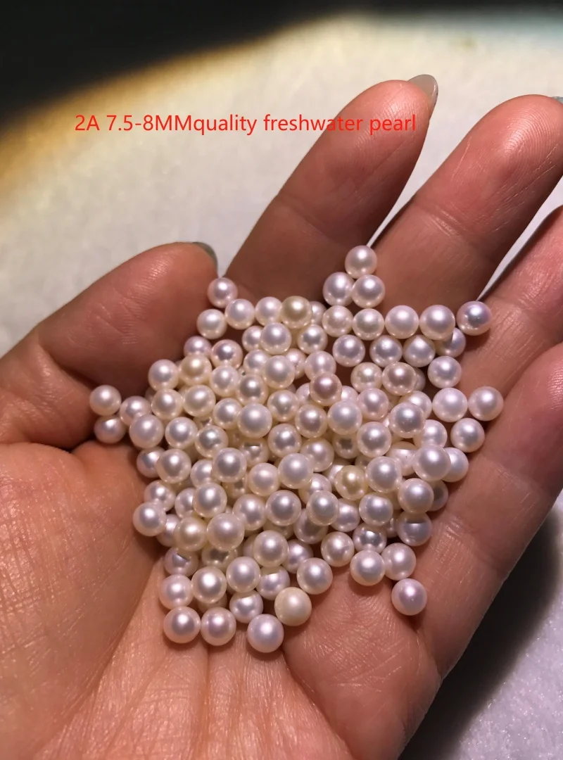 2-11.5mm Natural Round Pearls 2A 3A Quality Hot Sale Zhuji Cultured Loose Freshwater Pearl No /Half/ Full Hole for Jewelry DIY
