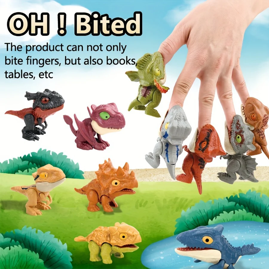 5/6/8PCSCute Finger Dinosaurs Set - Multiple Play Ways & Styles, Realistic Simulation for Childrens Creative Fun and Education image 6