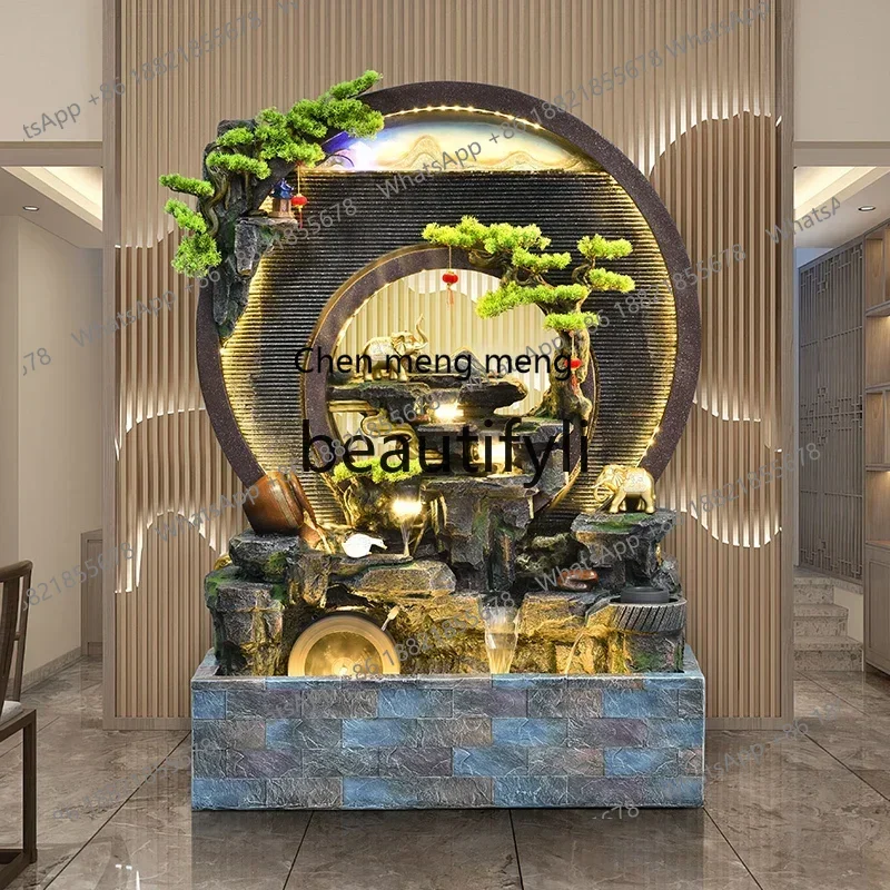 

SS S7486 Living room partition screen entrance flowing water ornament rockery floor courtyard water curtain wall landscaping