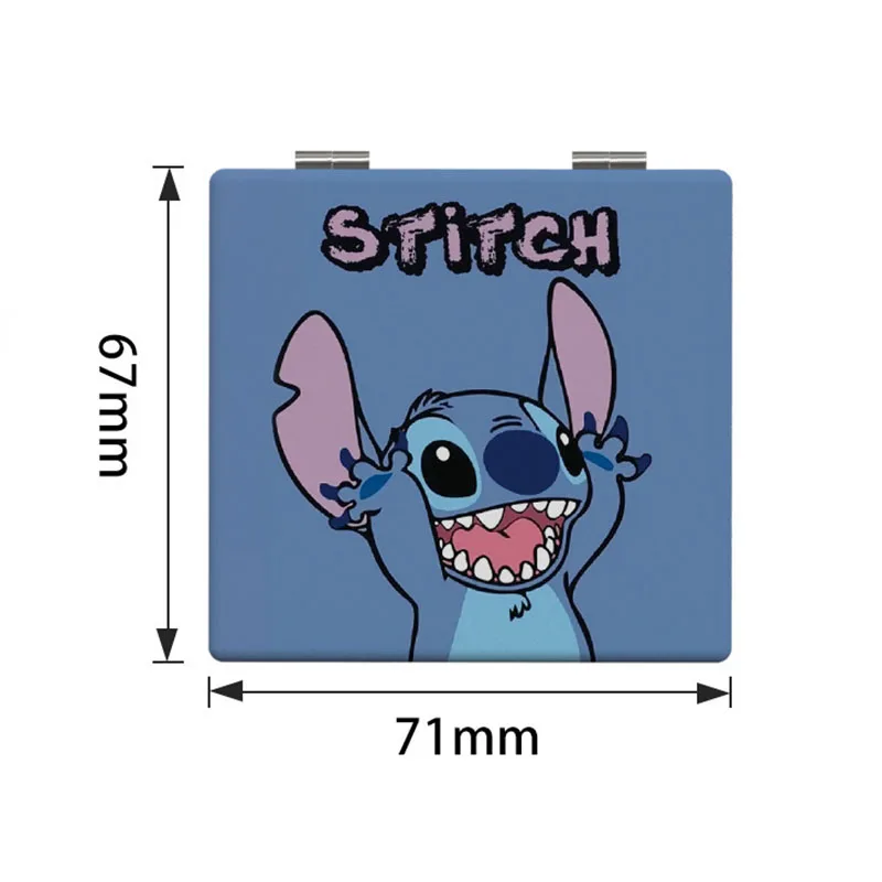 Kawaii Disney Lilo&Stitch Cute Print Mirror Girl Cartoon Stitch Makeup Mirror Portable Foldable Mirror Holiday Gift