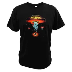 Boston Spaceship T Shirt Album Boston Tshirt American Rock Band Cotton Fashionable T-Shirt Eu Size Hunter  Oversized T Shirt