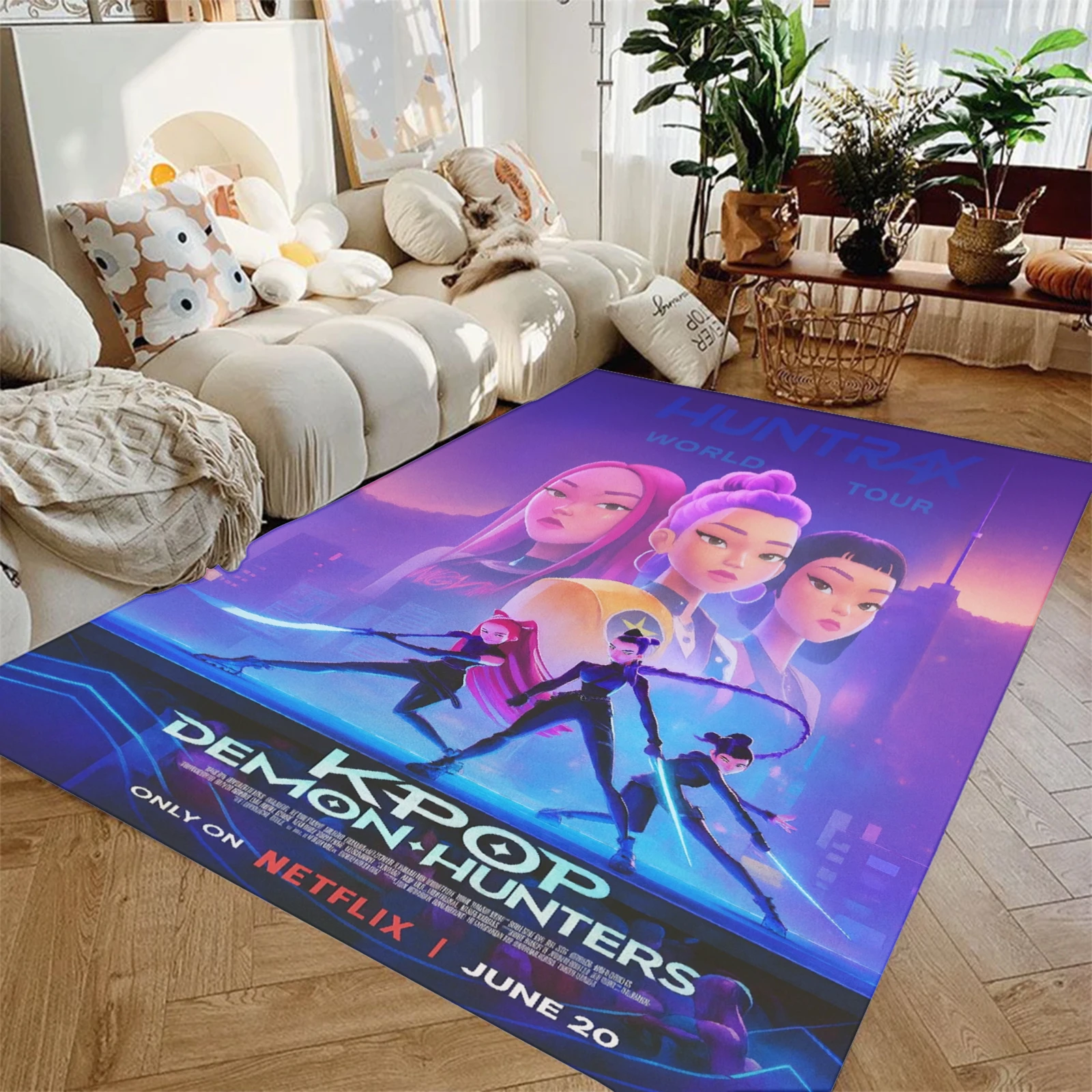 K Pop D-demon Hunters السجاد المضادة للانزلاق مستطيل الكلمة حصيرة لينة منطقة الغرفة السجاد داخلي في الهواء الطلق ترحيب ممسحة للباب الأمامي #2
