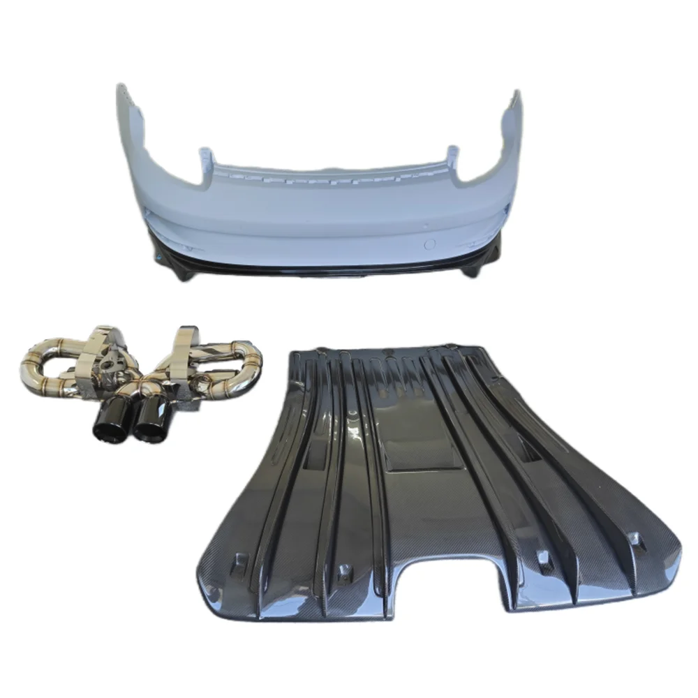 

Модернизированный задний бампер из полууглеродного волокна в стиле GT3, задний диффузор, комплект выхлопной трубы для Porsche 911 992