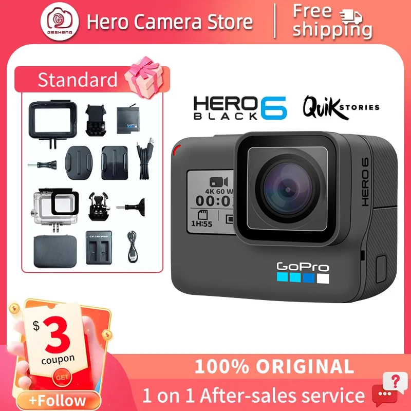 GoPro HERO6 Black Action camera 4K 60fps 12MP HD motorcycle video