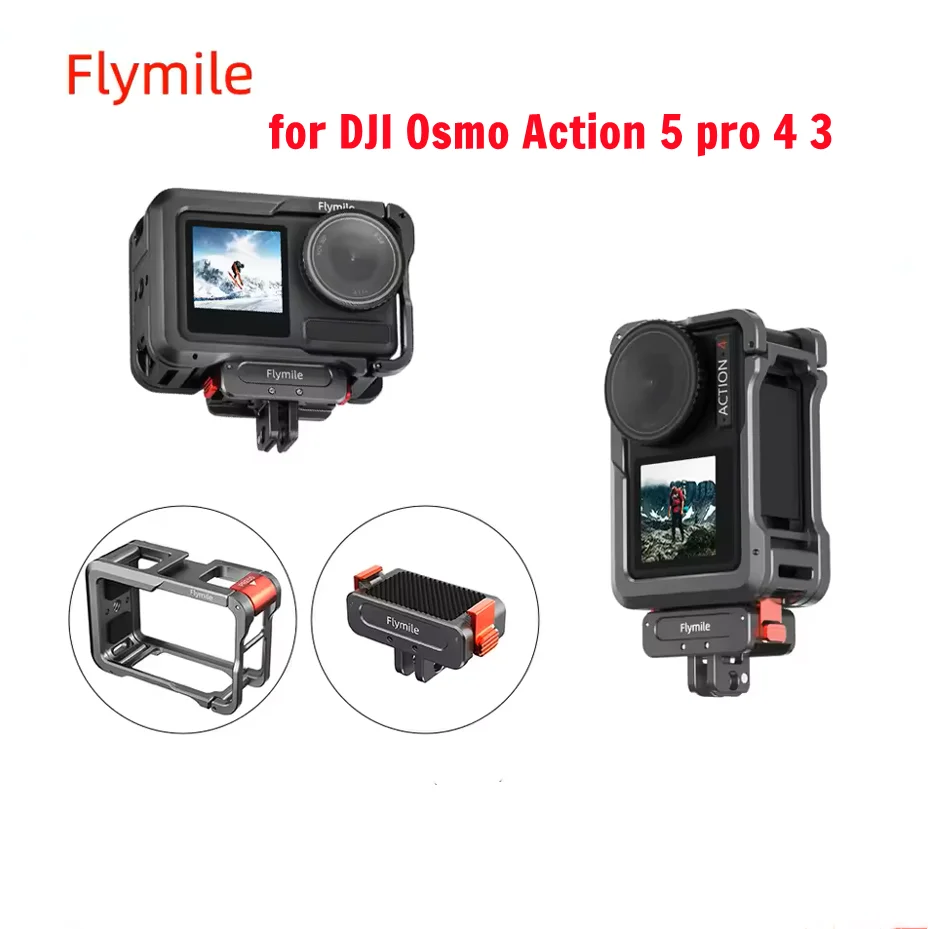

Metal Cage for DJI Action 5 Pro/Action 4 3 Quick-Release Protective Frame with a Cold Boot Slot and 1/4 Threaded Hole accessory