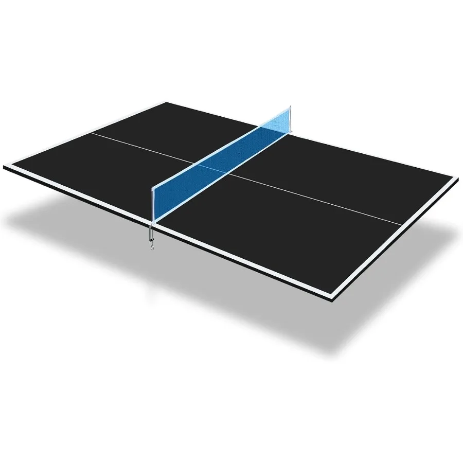 

7FT/8FT/8.5FT/9FT Foldable Table Tennis Topper for Pool Table Indoor Outdoor Conversion Top with Net and Premium Foam Padding i