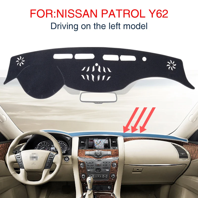 

for Nissan Patrol Y62 Armada 2010-2022 Car Dashboard Mat Dash Mat Dashmat Sunshade Protective Carpet