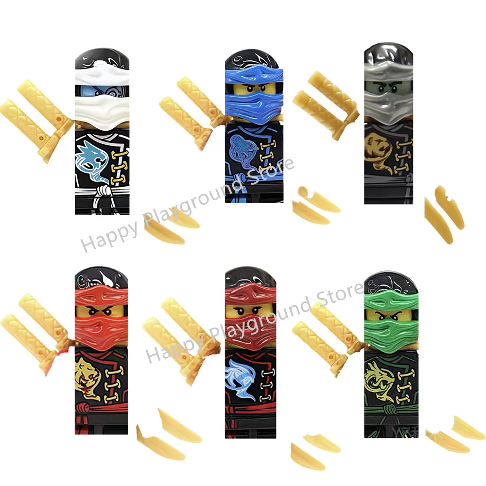 Anime Cartoon TV Ninja Bricks Toy Dolls Zane Ghost Pirates Lloyd Garmadon Building Blocks Assemble Toys Model Children Gifts