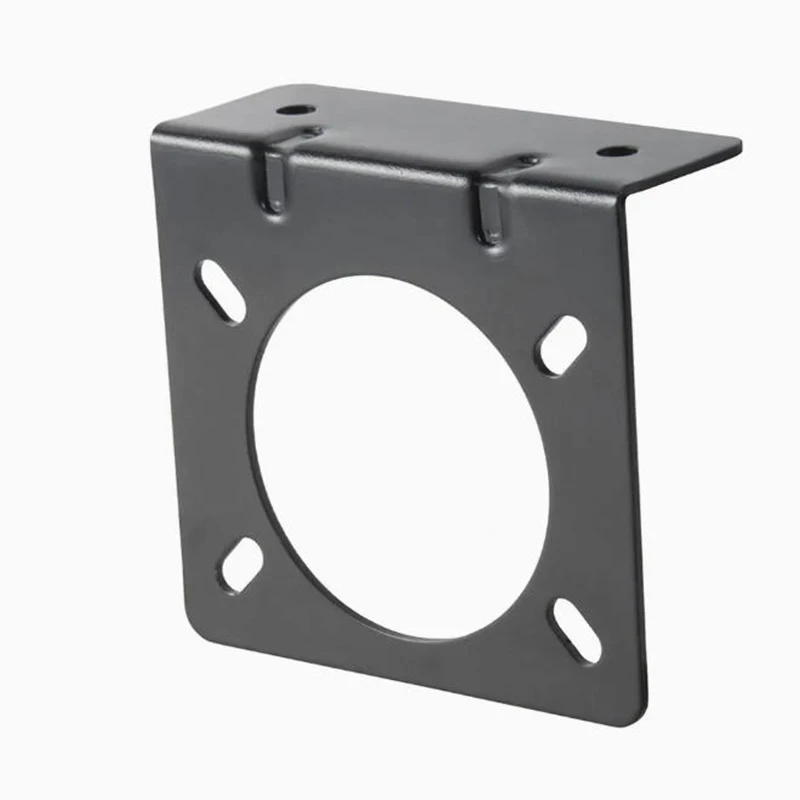 

Custom Sheet Metal Processing Carbon Steel Stamped Black Perforated Mounting Plate Black Surface Treatment