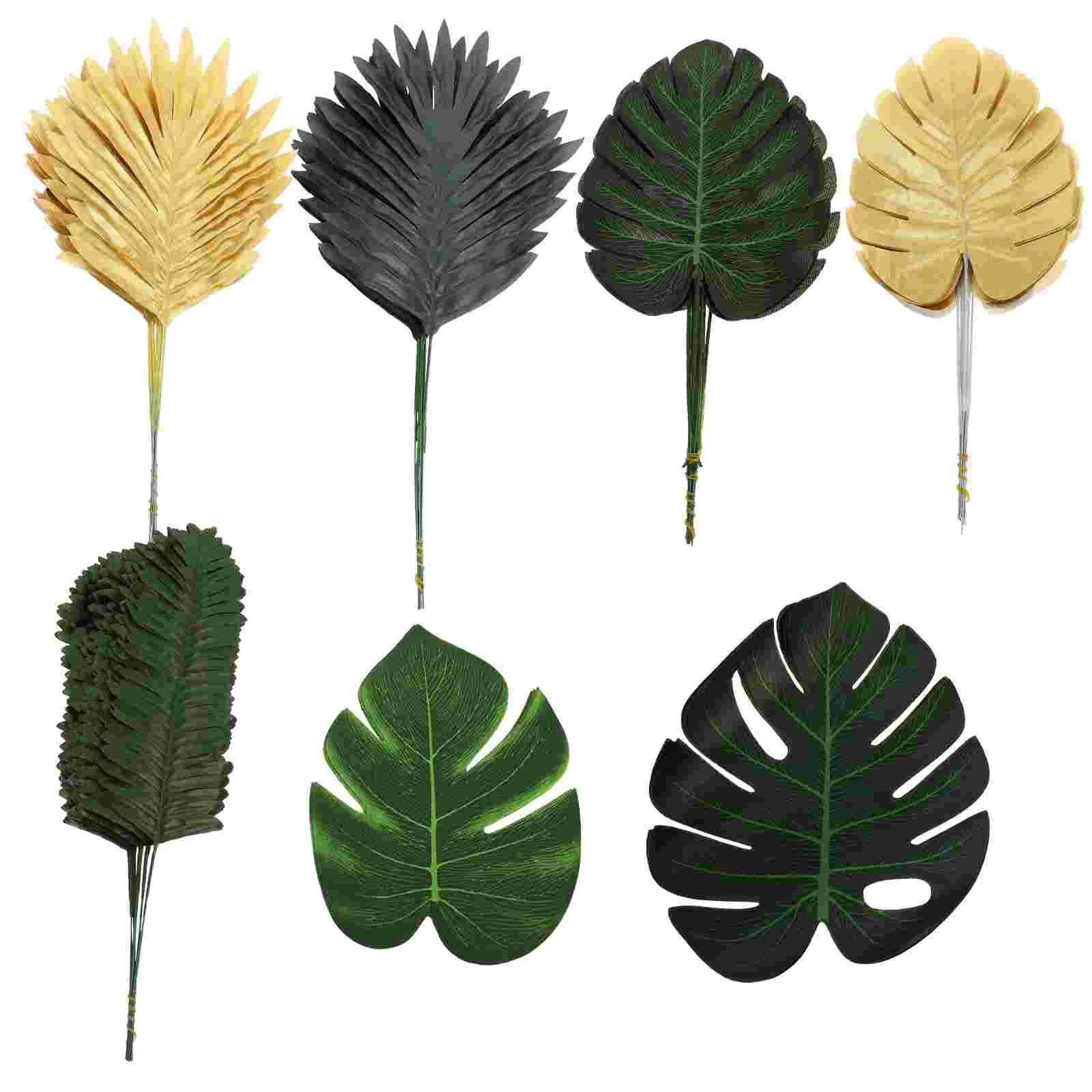 

68 Pcs Faux Palm Tree Indoor Simulated Turtle Leaf Party Leaves Decorations Supplies Simulation Tropical Plant Plants