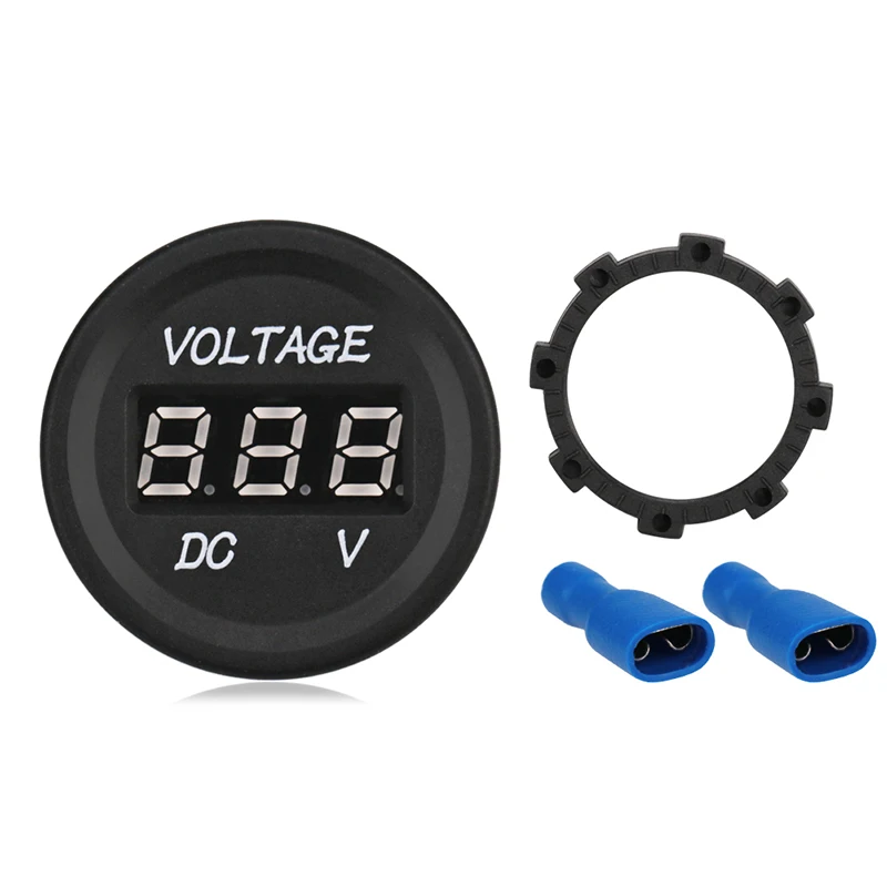 DC 5V-48V LED Mini voltmetro rotondo impermeabile motoscafo pannello moto voltmetro digitale Tester per auto moto barca ATV