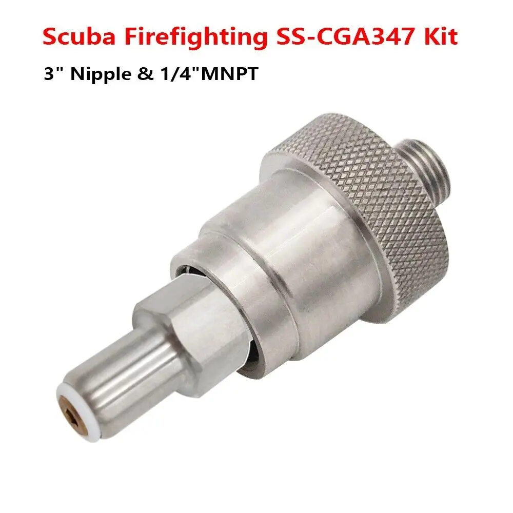 SCBA Firefighting SS-CGA 347 Kit 1/4 Inch MNPT Hand Tight Nut And 3 Inch Nipple Power Tools Woodworking Tools Tool Accessories