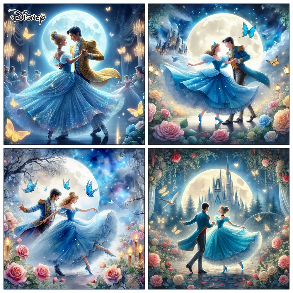 Disney Diamond Painting Cinderella Rhinestones Picture Cartoon Moon Diamond Mosaic Embroidery Cross Stitch Handmade Gift