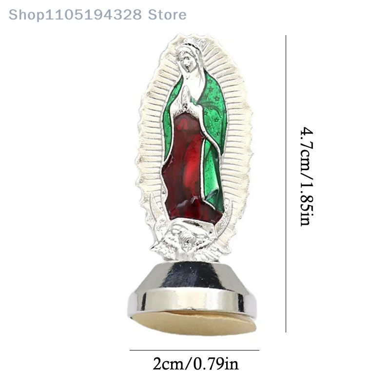 [FN] سيدة غوادالوبي يدويا سبيكة تمثال سيارة الحلي ديكور ديني المنزل نعمة تمثال المنزل طاولة مكتبية الديكور