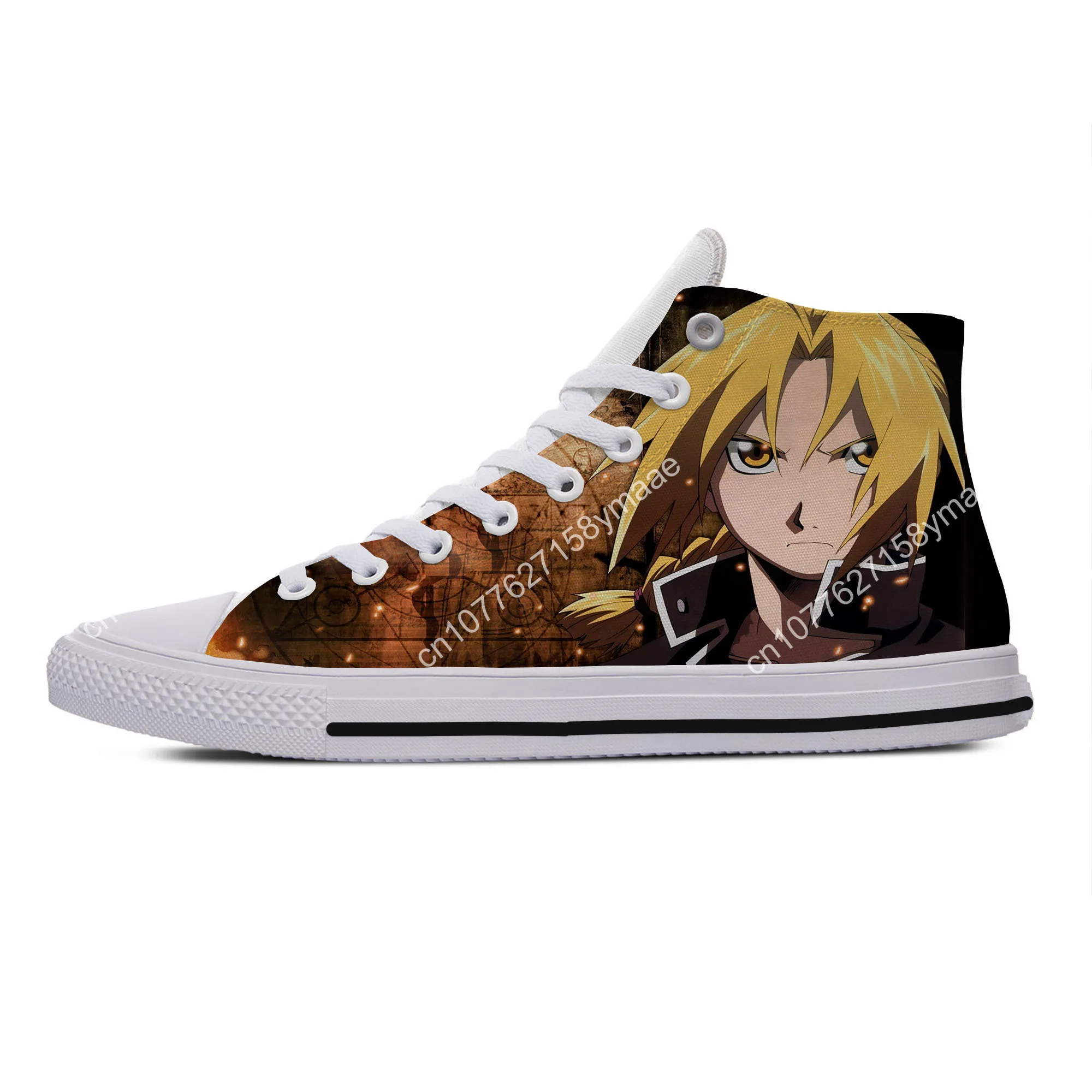 Hot Summer Cool Fashion Funny High Quality Handiness Casual Shoes Men Women Anime Fullmetal Alchemist Brotherhood High-Top Shoes