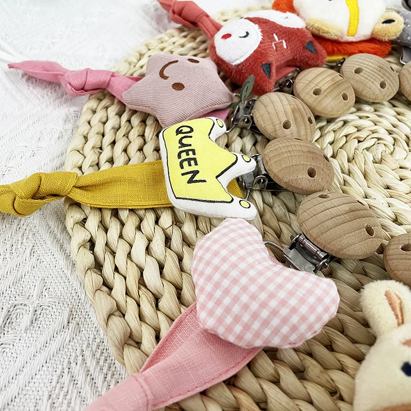 Ins Cartoon Fabric Cartoon Light Pacifier Chain Baby Anti-drop Pacifier Clip Pacifier With Baby Teether Animal Anti-drop Chain