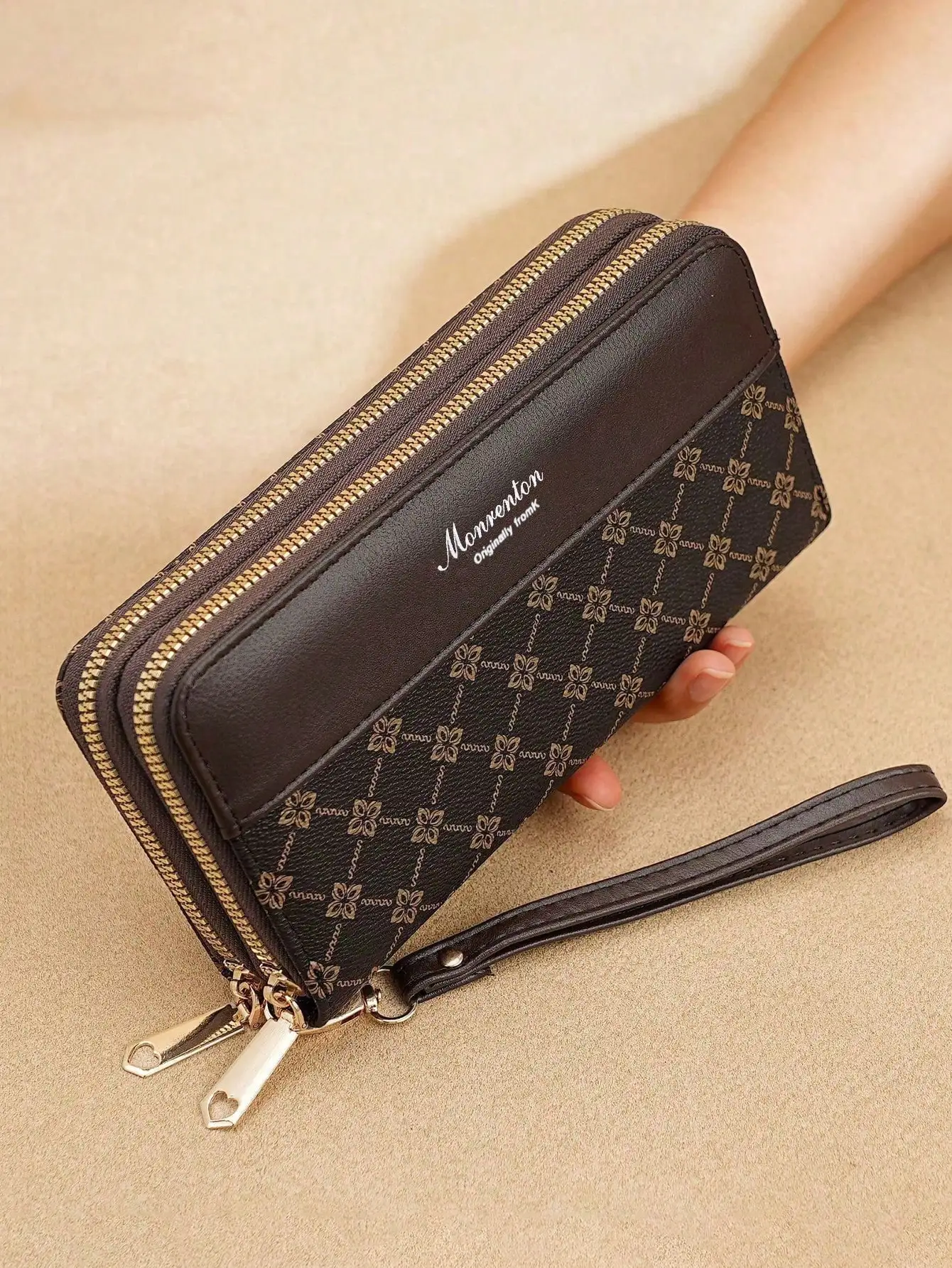 

New Design Women Printed Wallet Fashion Long Style Coin Purse Clutch Handbag With Double Layer Zipper Phone Case For Women Wallet Purse Wallet Long Wallet Wristlet Wallet