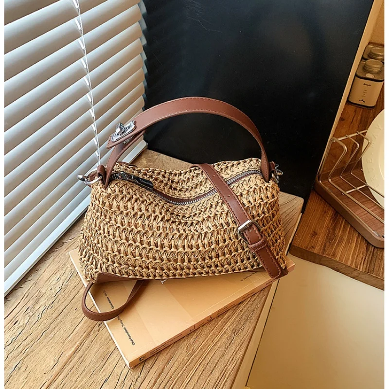 Vintage Mini Woven Hobo Bag 2026 New Arrival Fashionable Elegant Versatile Minimalist Top Handle Crossbody Handbag